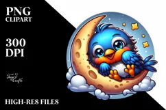 Colorful Robin Cartoon Sublimation Clipart Product Image 1