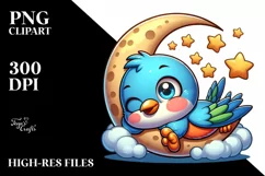 Colorful Robin Cartoon Sublimation Clipart Product Image 1