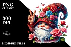Detailed Valentines Gnome with Large Detailed Hat PNG Product Image 2