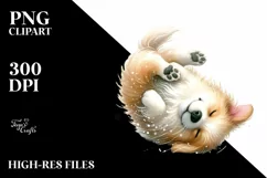 Cute Dog Tumbling Snowflakes PNG Product Image 3