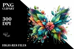 Butterfly with Flowers, Transparent PNG Product Image 3
