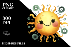 Whimsical Simple Smiling Sun, PNG Product Image 2