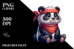 Silly Cartoon Panda Sitting PNG Product Image 2