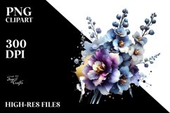 Abstract Shiny Delphinium Golden Insertions | Clipart Product Image 3