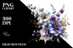 Abstract Shiny Delphinium Golden Insertions | Clipart Product Image 1