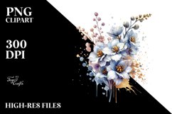 Abstract Shiny Golden Watercolor Clipart Product Image 1