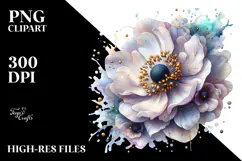 Anemone with Golden Insertions, High-Res PNG Product Image 2