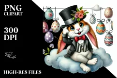 Watercolor Goofy Bunny with Suit PNG Product Image 2