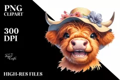 Cow Enthusiastic Highland Cow Sun Hat | Clipart Product Image 3