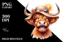 Cow Enthusiastic Highland Cow Sun Hat | Clipart Product Image 3