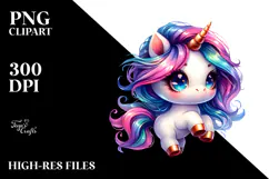 Cool Haircut Unicorn, Bright PNG Product Image 2