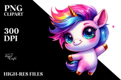 Cool Haircut Unicorn, Cheerful PNG Product Image 2