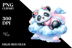 Vibrant Cute Baby Panda Sleeping on Cloud Product Image 2