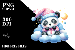 Vibrant Cute Baby Panda Sleeping on Cloud Product Image 2
