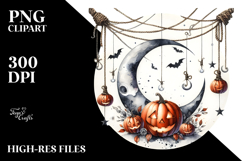 Spooky Half Moon with Jacko Landerns PNG Product Image 2