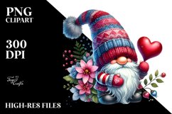 Detailed Valentines Gnome with Large Detailed Hat PNG Product Image 2