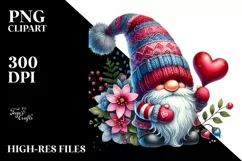 Detailed Valentines Gnome with Large Detailed Hat PNG Product Image 2