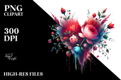 Red Heart Paintbrush Style PNG Product Image 2
