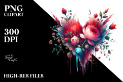 Red Heart Paintbrush Style PNG Product Image 2