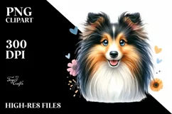 Funny Haircut Shetland Sheepdog Clipart Product Image 1