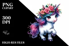 Running Baby Unicorn PNG Product Image 3