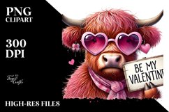 Detailed Pink Highland Cow with Large Heart Shaped Product Image 2