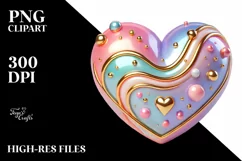 Colorful Glossy Heart, Transparent PNG Product Image 2