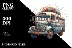 Vintage Dirty Bus Confetti | Watercolor Splash Product Image 1