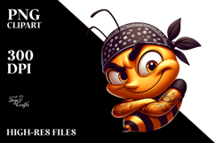 Mischievous Bee with Human-Like Eyebrows PNG Product Image 2