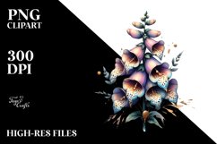 Watercolor Shiny Foxglove Clipart Product Image 3