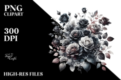 Colorful Black Roses Glossy PNG Product Image 2