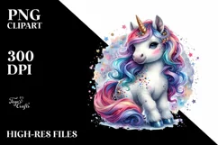 Vibrant Baby Unicorn PNG Product Image 1