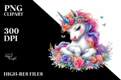 Vibrant Baby Unicorn PNG Product Image 3