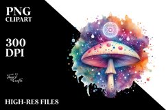 Colorful Magical Celestial Mushroom Clipart Product Image 3