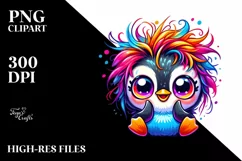Colorful Penguin Cartoon Sublimation Clipart Product Image 1