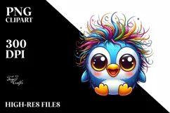 Colorful Penguin Cartoon Sublimation Clipart Product Image 1