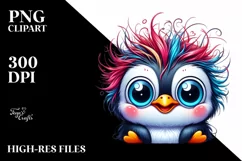 Colorful Penguin Cartoon Sublimation Clipart Product Image 3