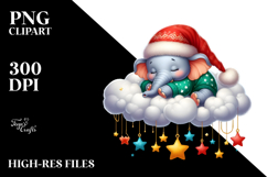 Vibrant Cute Baby Elephant Sleeping on Cloud Product Image 2
