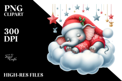 Vibrant Cute Baby Elephant Sleeping on Cloud Product Image 2