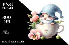 Cute Watercolor GNOME with Big HAT PNG Product Image 2