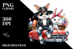 Bunny on Car with Eggs PNG Product Image 2