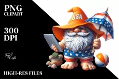 Gnome Beach Wear Orange Digital Painting Clipart Product Image 3