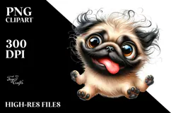 Watercolor Cute Pug, Transparent PNG Product Image 2