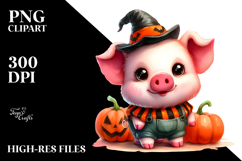 Watercolor Drawing of a Cute Baby Pig | Clipart Product Image 2