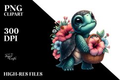 Detailed Gothic Baby Turtle Basket | Clipart Product Image 1