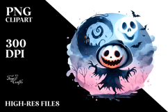 Watercolor Nightmare Halloween Clipart, Transparent PNG Product Image 2