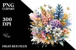 Abstract Vibrant Bouquet Gold Foil Product Image 2