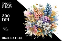 Abstract Vibrant Bouquet Gold Foil Product Image 1