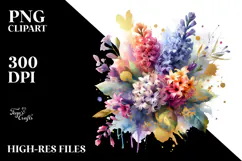 Abstract Vibrant Bouquet Gold Foil Product Image 2