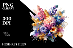 Abstract Vibrant Bouquet Gold Foil Product Image 2